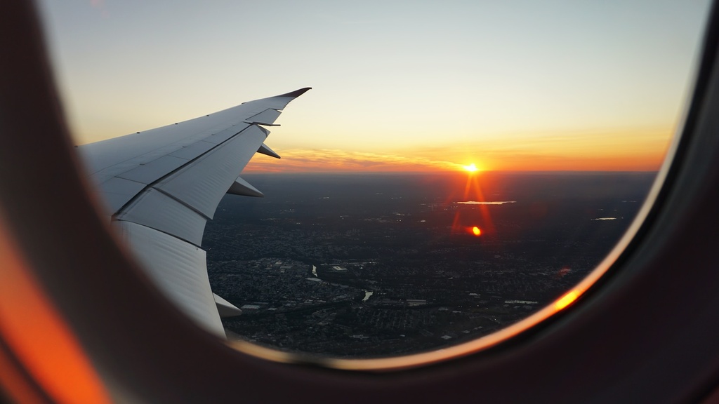 Países que não precisam de visto, vista da janela de um avião